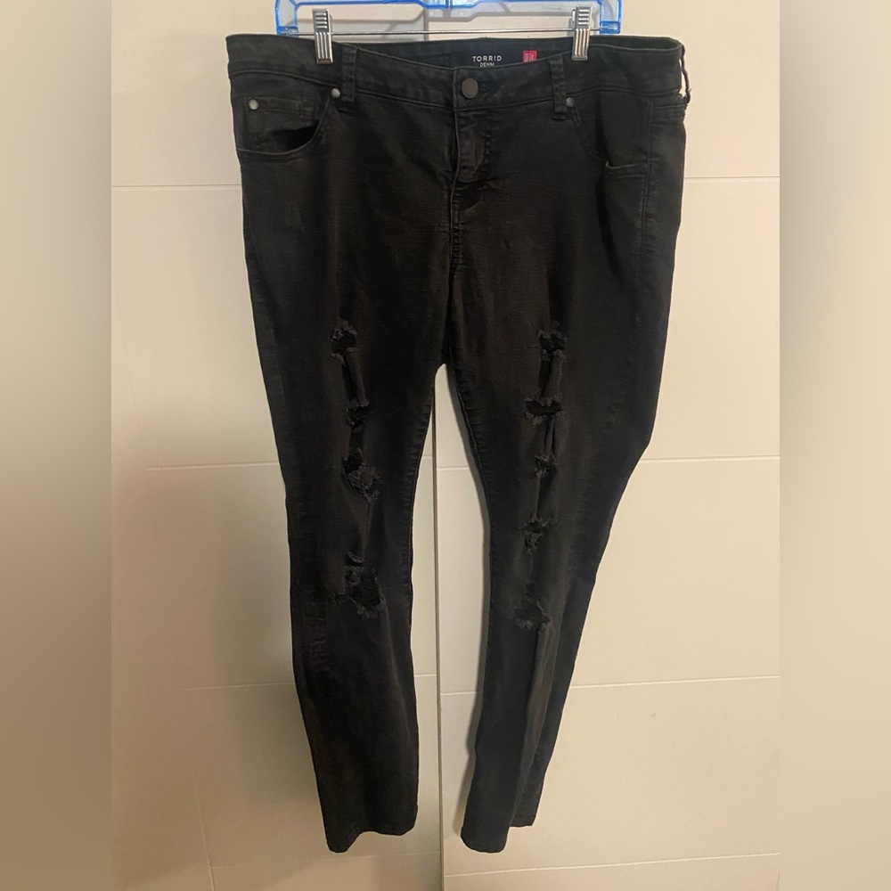 Torrid Ripped Black Skinny Jeans